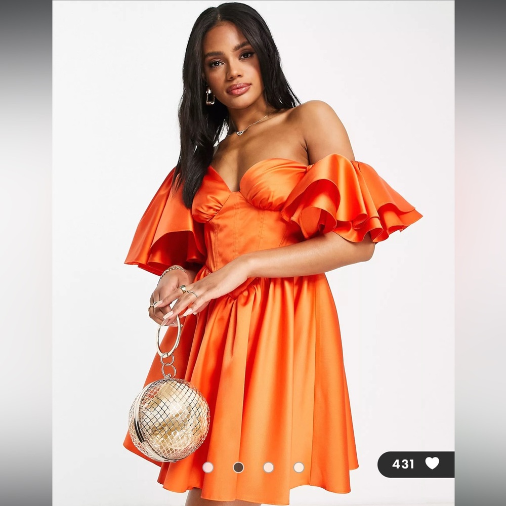 24H flash sale! ASOS Orange Asymmetrical Dress NWT